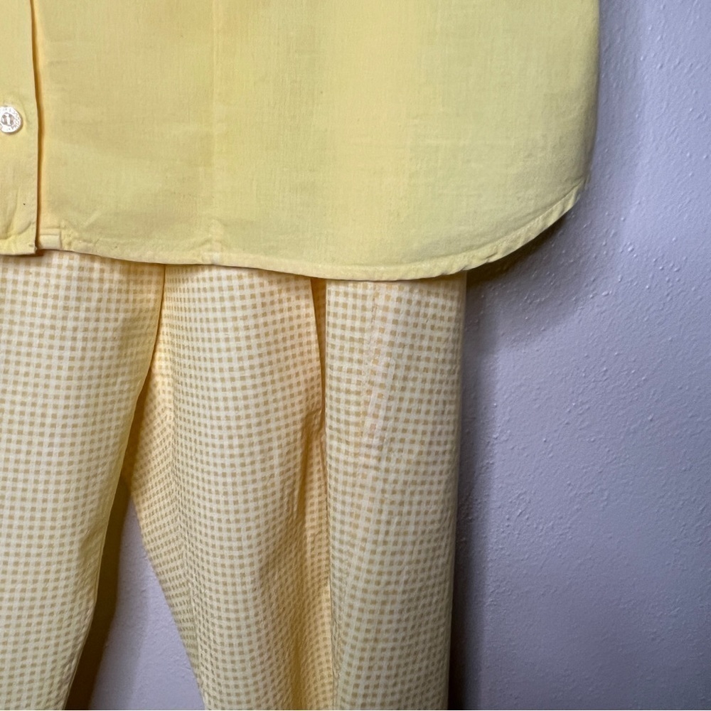 Fresh Produce set: yellow sleeveless shirt, Sz L. Yellow gingham pants, Sz XL. - Picture 8 of 13
